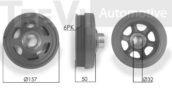 TREVI AUTOMOTIVE Piedziņas skriemelis, Kloķvārpsta PC1056